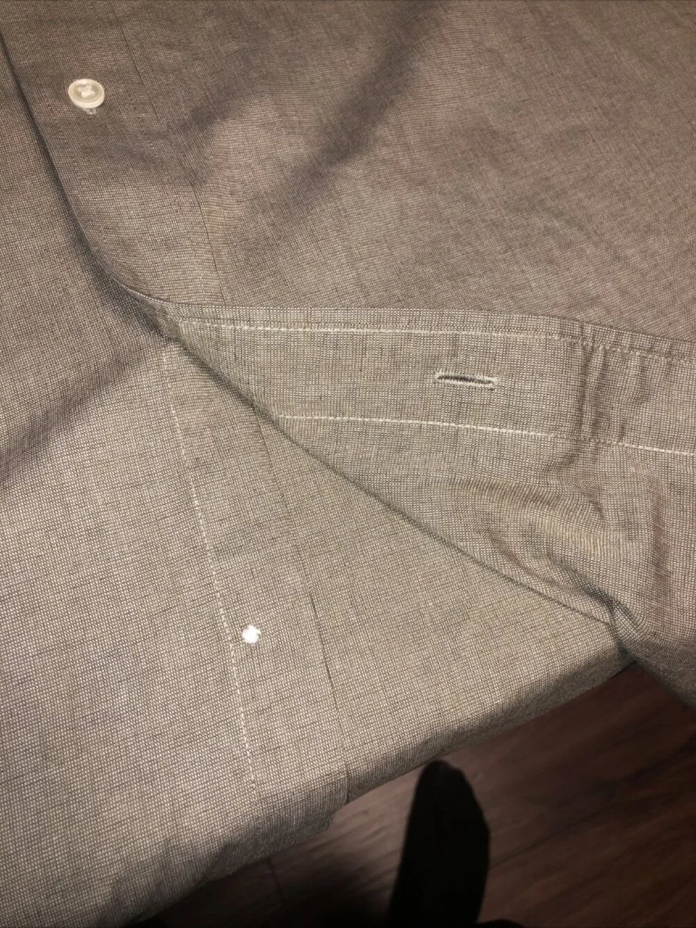 L. Strauss Levi’s Men's 18.5 34/35 BIG Long Sleeve Button Up Shirt Gray Brown